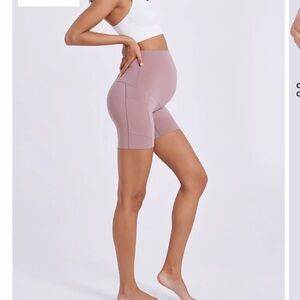Pink High-Waisted Bike Shorts with Seamless Design